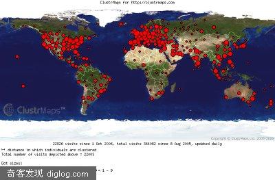 ClustrMaps,��¼��ķÿ���������