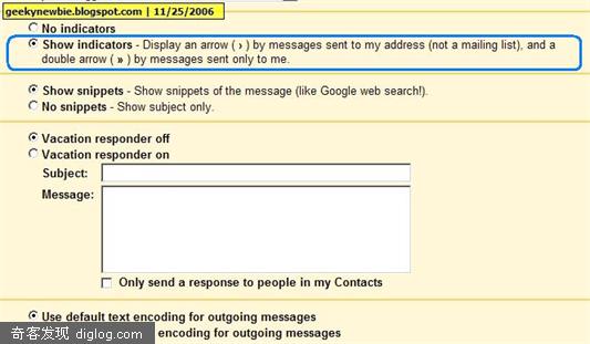 ����Gmail�е��ʼ����������ʼ�ָʾ��