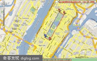 用Google Planimeter在线测量纽约中央公园的面积