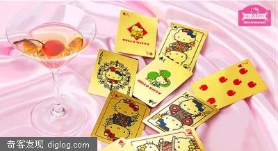hello kitty奢侈纯金扑克牌