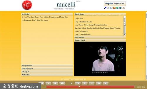 Mucelli–一款轻量级音乐试听网站