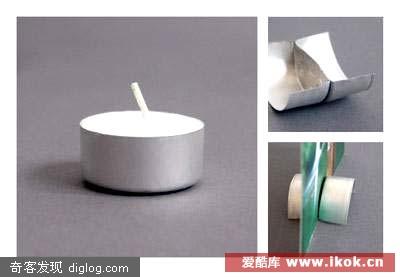 DIY小创意 宜家蜡烛托变身照片夹