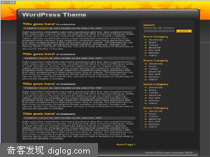 WordPress���⣺Black and orange 1.0 ������
