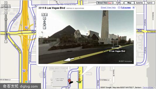 Google 启动 Streetside View 街道视角看地形