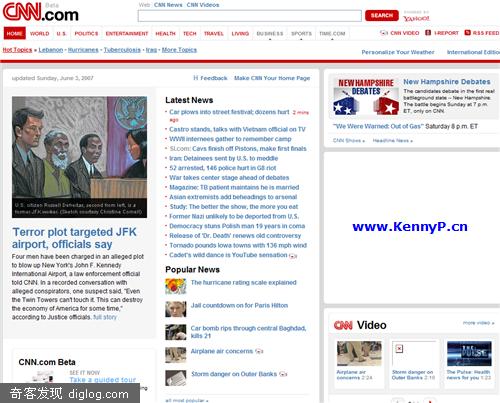 CNN 推出测试版新网站 Beta CNN.com