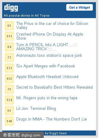 digg widget  digg也出widget了