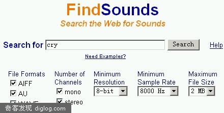专门搜索声音的搜索引擎——FindSounds