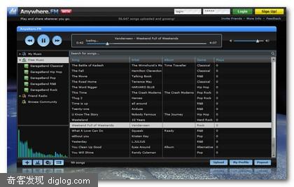 在线iTunes播放器 - Anywhere.FM