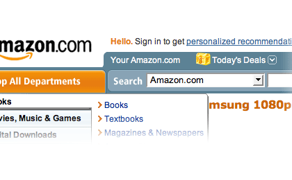 amazon.com 导航再改