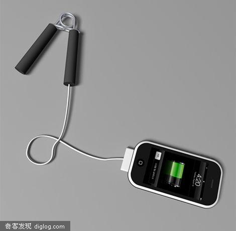 Apple iPhone 充电器  用握力器给iPhone充电 - 爱啥啥