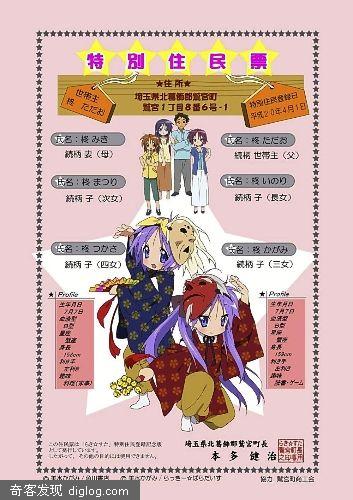 「らき☆すた」柊姐妹一家获得鷲宮町特别居民证