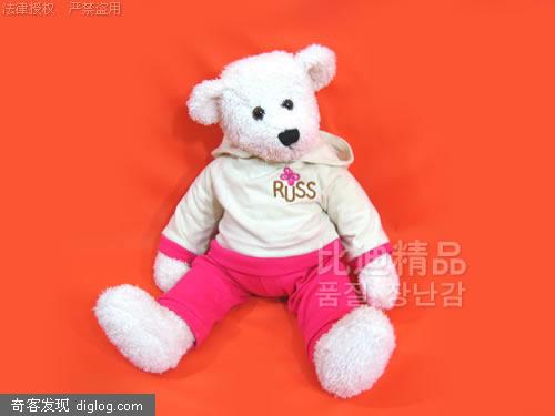 咕噜精品美国RUSS 休闲运动纪念版小白熊/做工好可脱衣冲钻特价