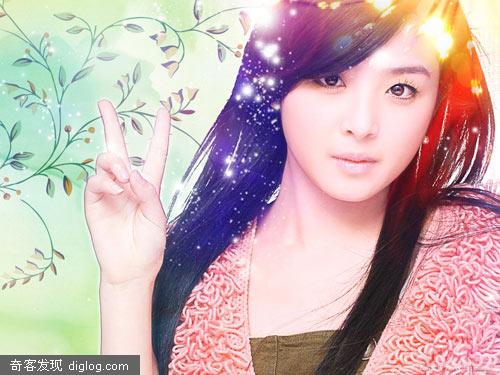Photoshop为张涵韵美容教程