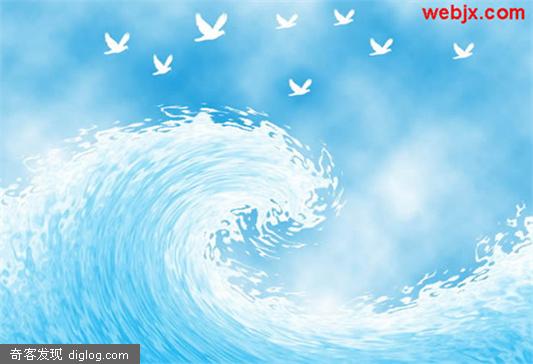 Photoshop制作可爱的卡通海浪