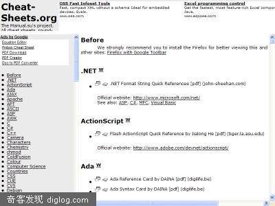 Cheat Sheet cheat sheet下载 开发手册 编程手册  cheat-sheets.org cheat sheet下载站点