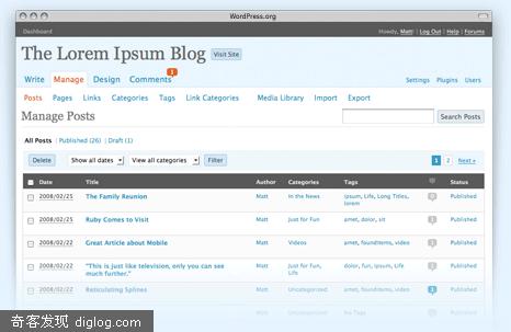 WordPress 2.6 Beta 1
