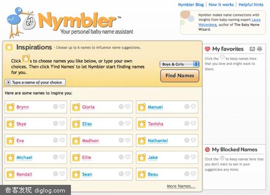 Nymbler：个性化英文名取名服务