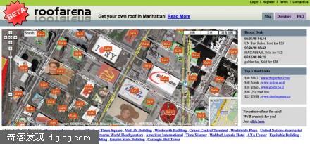 Google地图 赚钱  Roofarena：出售曼哈顿的大楼屋顶