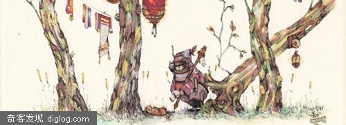 插画 儿童 童话 卡通 可爱 宣传 手绘  Acorn 中国风插画作品欣赏