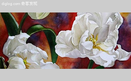 水彩 插画 花  27张非常漂亮的水彩画